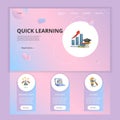 Quick learning flat landing page website template. Breaking limits, indicator, acumen. Web banner with header, content