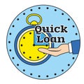 Quick loan sign on white background