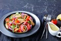 Quick lunch: green bean and canned tuna salad Royalty Free Stock Photo