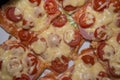 Quick mini pizzas are ready.