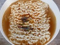 Quick noodle Soup. Bowl of instant noodles. Japanese ramen