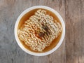 Quick noodle Soup. Bowl of instant noodles. Japanese ramen Royalty Free Stock Photo