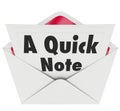 Quick Note Words Message Letter Message News Update Royalty Free Stock Photo
