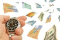 Quick payments, foreign exchange operations. Royalty Free Stock Photo