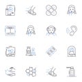 Quick recovery line icons collection. Resilience, Speedy, Robust, Swift, Nimble, Efficient, Agile vector and linear