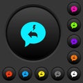 Quick reply message dark push buttons with color icons