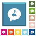 Quick reply message white icons on edged square buttons