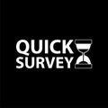 Quick survey sand clock icon isolated on black background Royalty Free Stock Photo