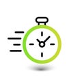 Quick time icon, fast deadline. Speed and convenience symbol on white background. Royalty Free Stock Photo