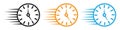 Quick time vector logo set collection for web app ui