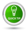 Quick tip (bulb icon) prime green round button Royalty Free Stock Photo