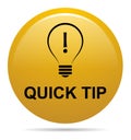 Quick tip golden yellow button help and suggestion concept Royalty Free Stock Photo