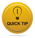 Quick tip golden yellow button help and suggestion concept Royalty Free Stock Photo