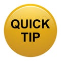 Quick tip golden yellow round button help and suggestion concept