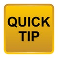 Quick tip golden yellow square button help and suggestion concept