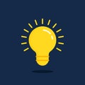 quick tip icon with yellow light bulb Royalty Free Stock Photo