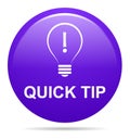 Quick tip purple button help and suggestion concept Royalty Free Stock Photo