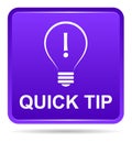 Quick tip purple button help and suggestion concept