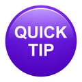 Quick tip purple round button help and suggestion concept Royalty Free Stock Photo