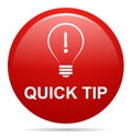 Quick tip red button help and suggestion concept Royalty Free Stock Photo