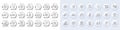Quick tips, App settings and Deflation line icons. For web app, printing. Line icons. Vector