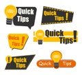 Quick tips, hint, tooltip for website. Royalty Free Stock Photo