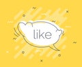 Quick Tips badge with like speech bubble. Trendy flat vector on yellow background. Heart vector illustration.