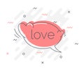 Quick Tips badge with speech bubble love word. Liquid fluid vector background. Concept vector illustration. Royalty Free Stock Photo
