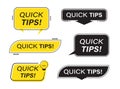 Quick tips banner, quick tips label set Royalty Free Stock Photo