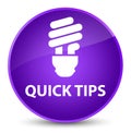 Quick tips (bulb icon) elegant purple round button Royalty Free Stock Photo