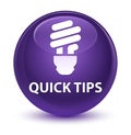 Quick tips (bulb icon) glassy purple round button