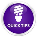 Quick tips (bulb icon) premium purple round button Royalty Free Stock Photo