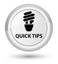 Quick tips (bulb icon) prime white round button Royalty Free Stock Photo