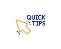 Quick tips click line icon. Helpful tricks sign. Vector