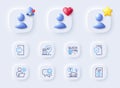 Quick tips, Employees messenger and Login line icons. For web app, printing. Vector