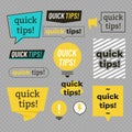 Quick tips, helpful tricks banners vector set