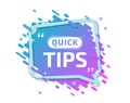 Quick tips, helpful tricks, hint for website, tooltip for blog. Banner in trendy colors with useful information, online