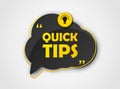 Quick tip, banner to helpful tricks. Speech bubble