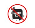 Quick tips icon. Helpful tricks speech bubble sign. Vector