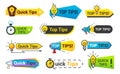 Quick tips icon set, information banner design