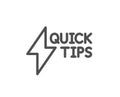 Quick tips line icon. Helpful tricks sign.