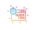 Quick tips line icon. Helpful tricks sign. Vector Royalty Free Stock Photo