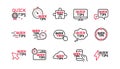 Quick tips line icons. Helpful tricks, Solution and Quickstart guide. Linear icon set. Vector Royalty Free Stock Photo