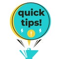 Quick tips megaphone label vector design flat