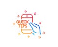 Quick tips on phone line icon. Helpful tricks sign. Vector