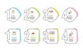 Quick tips, Receive file and Correct checkbox icons set. 3d chart sign. Tutorials, Hold document, Answer. Vector Royalty Free Stock Photo