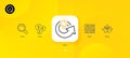 Quick tips, Share idea and Binary code minimal line icons. For web application, printing. Vector Royalty Free Stock Photo