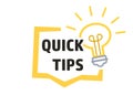 Quick Tips sign.