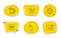 Heartbeat timer, Touchscreen gesture and Growth chart icons set. Quick tips, Undo and Website statistics signs. Vector