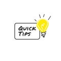 Quick tips vector illustration. Helpful tricks sign. Tutorials with idea symbol. Colorful outline concept. Idea with the light Royalty Free Stock Photo